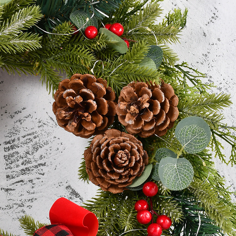 Couronne de simulation PE suspendue de 45cm, lumière LED, décoration suspendue pour fenêtre et porte, nouvelle collection_voghion.com