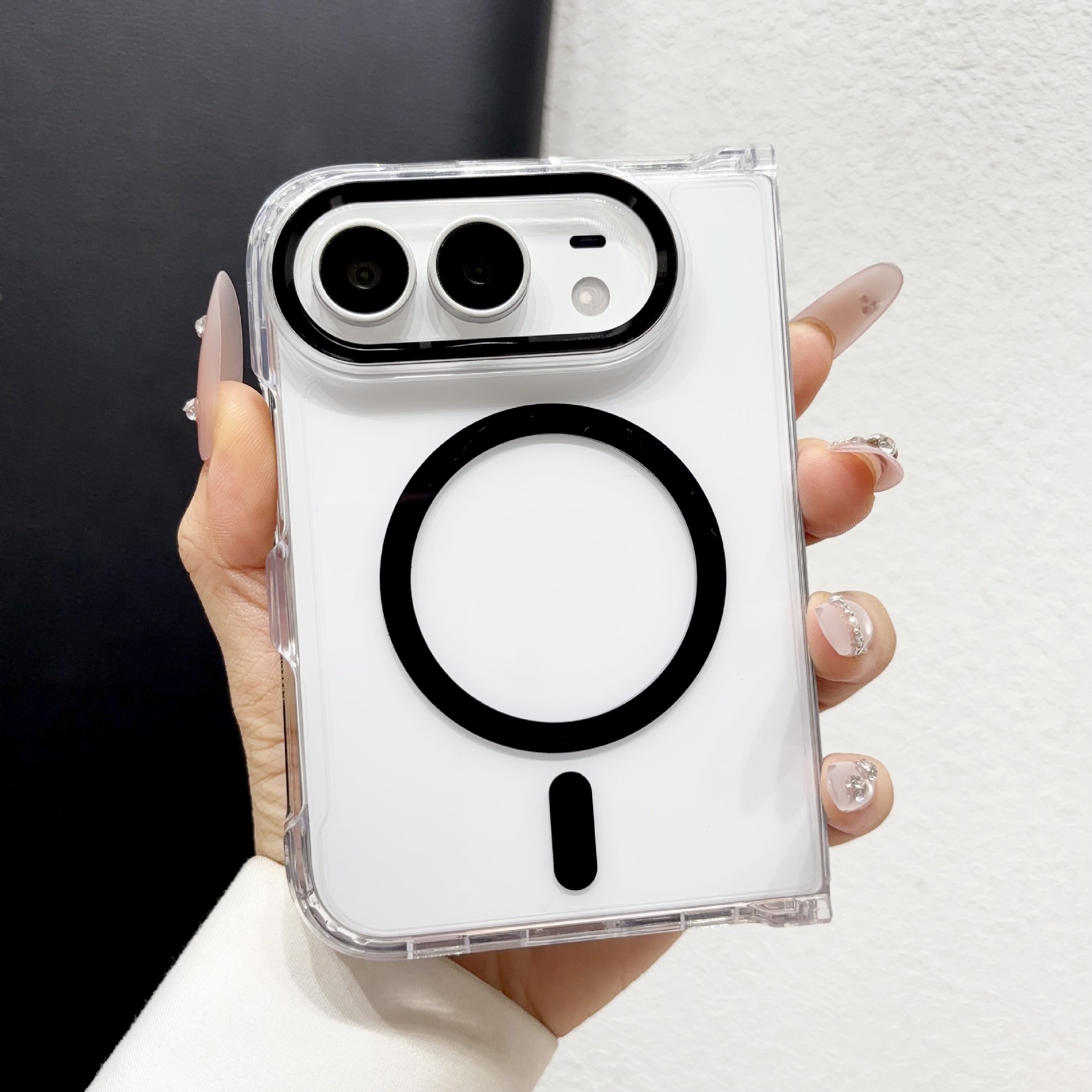 Funda Magnética para Celular Plegable iPhone Duo 18 Duo de Acrílico Transparente Anti-caídas