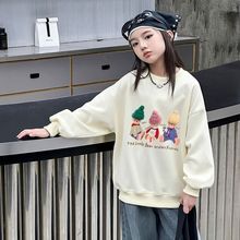 女童圆领休闲卫衣春季新款中大童韩版时尚衣服女孩可爱春秋款上衣