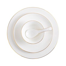 北欧金边牛排刀叉盘子套装西餐盘早餐网红餐具家用餐盘创意盘碟