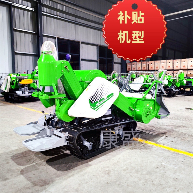 新款水田稻谷收获机 乘坐式小型水稻小麦收割脱粒机柴油大马力