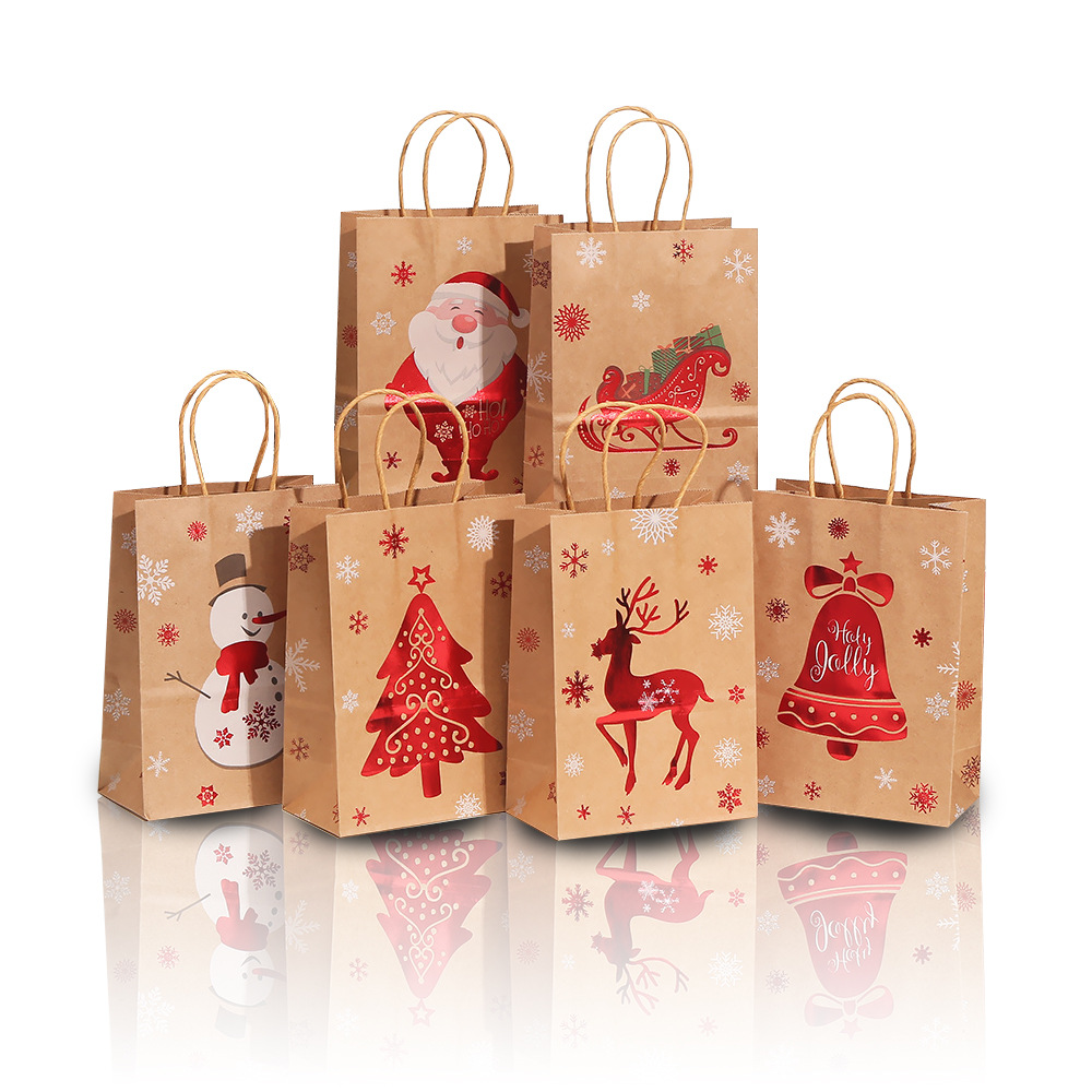 亚马逊圣诞平安夜礼品袋儿童糖果礼物袋圣诞节卡通苹果袋糖果袋