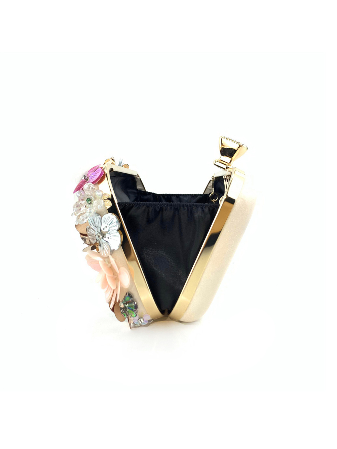 Borsa da sera da donna con paillettes fatte a mano e fiori, nuova moda per la cena, 2023_voghion.com