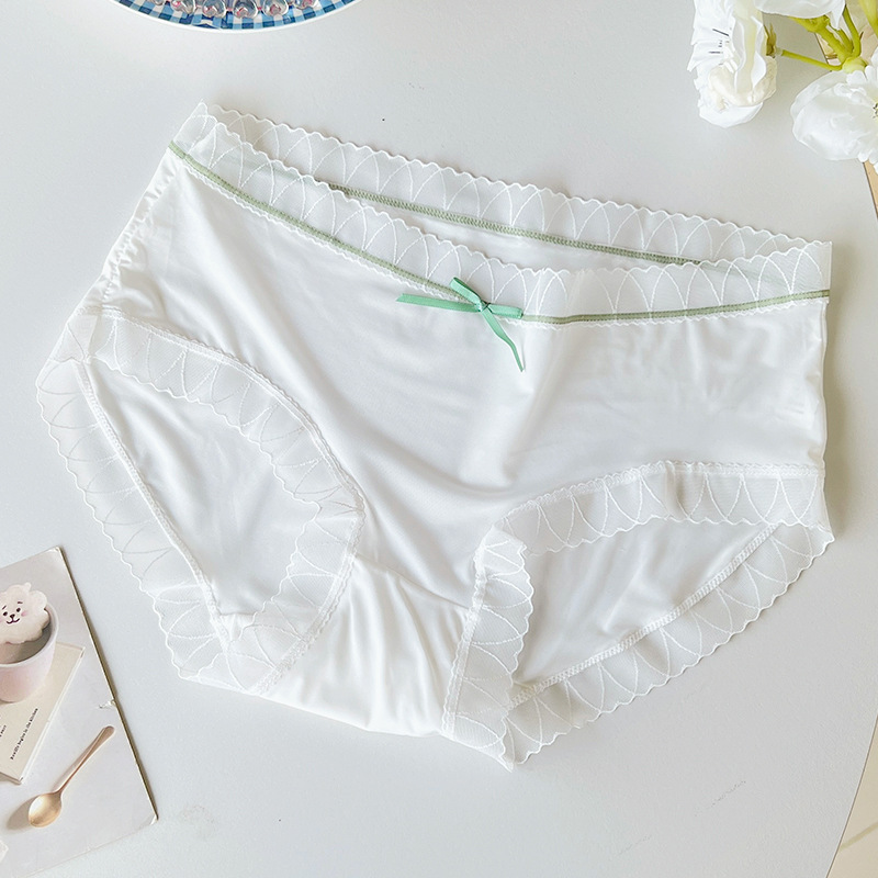 Verano ligero hielo damas sin marcas calzoncillos cómodos transpirables antibacterianos entrepierna de algodón mediana cintura desnuda sensación de pantalones de chicas image 7
