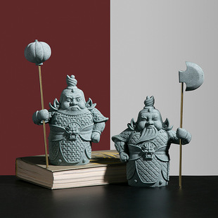 New Chinese style house protection God humha second floor decoration living room entrance entrance TV cabinet study home decoration