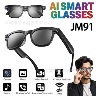 JM91 Smart Glasses实时翻译Ai对话高清拍照通话1080P智能眼镜