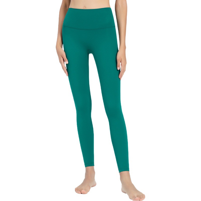 Pantalones de yoga de lycra estilo europeo y americano para mujer, de cintura alta con bolsillos, efecto levanta glúteos, tela cepillada, sensación de segunda piel, pantalones deportivos, ropa de yoga y fitness transfronteriza.