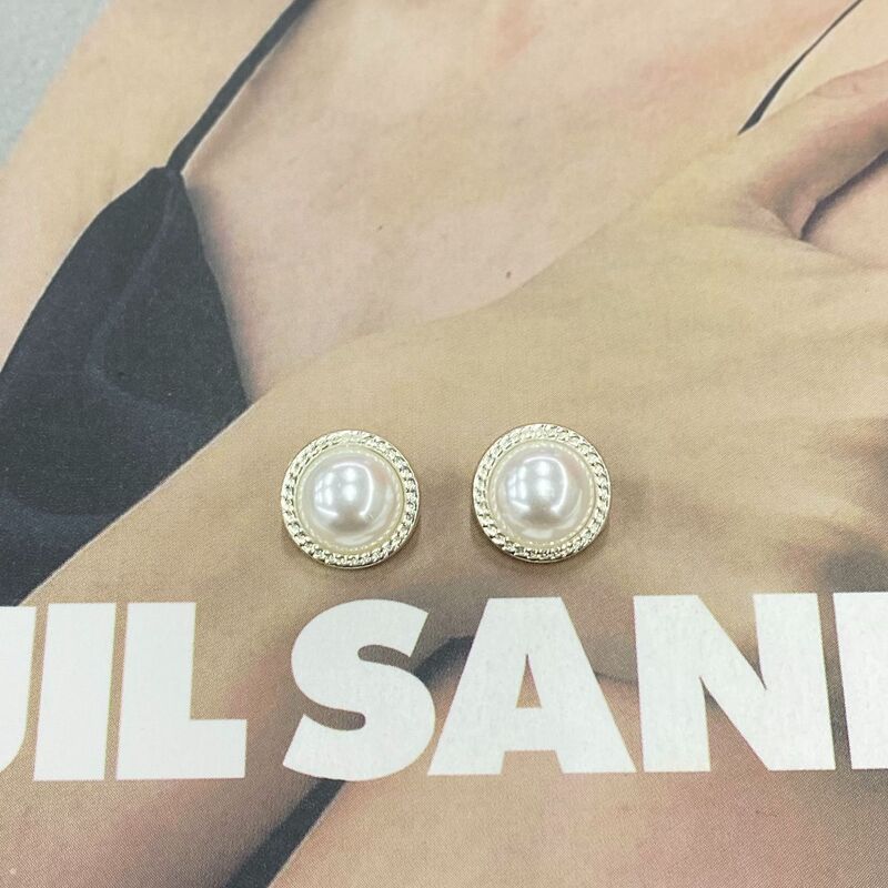 Round Pearl Metal Lace Surround Button Shirt Cardigan Button Small Fragrant Style Clothing Accessories Small Buttons