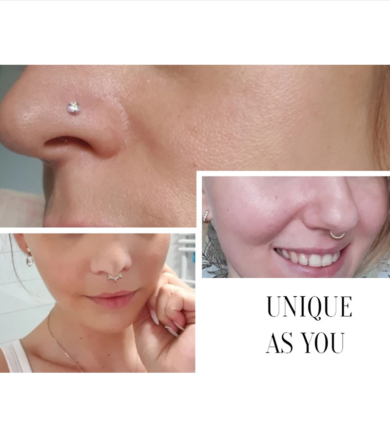 Autumn New Women's Small Soft Bone Ring Titanium Steel Nose Ring Personality Bee Nose Decoration Round Micro Diamond Piercing Jewelry detail image 10