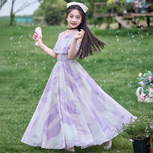 女童公主裙夏装连衣裙儿童夏季洋气裙子新款碎花女大童夏天沙滩裙