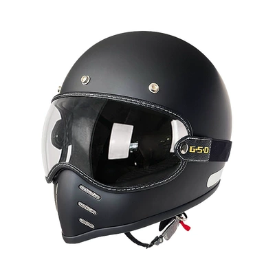 Safety Helmet 3C, Motosiklet kaskı (dəbilqə) - matte-black-transparent-mirror-m55-56