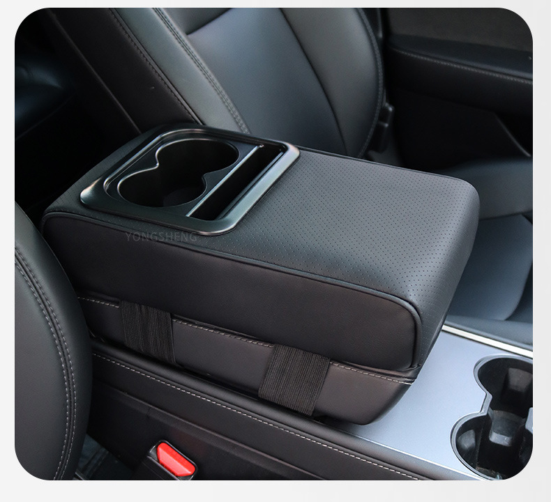 New Style Perforated Armrest Box Cover with Height-Increasing Pad, Multifunctional Storage Elbow Pad, Universal for All Seasons, Suitable for Cars