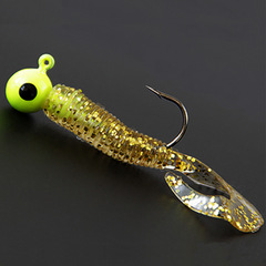 鉛頭鈎路亞配件軟餌鈎鱸魚鈎套裝帶色淡海水釣魚彩色鉛頭鈎跨境