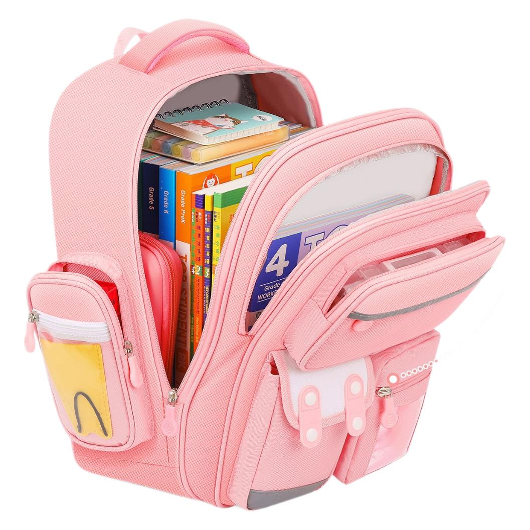 2024 bolsas escolares de niñas estudiantes de primaria de tres a seis niñas para reducir la carga de la espalda de grado uno y dos Melody anti-jorobas para niños