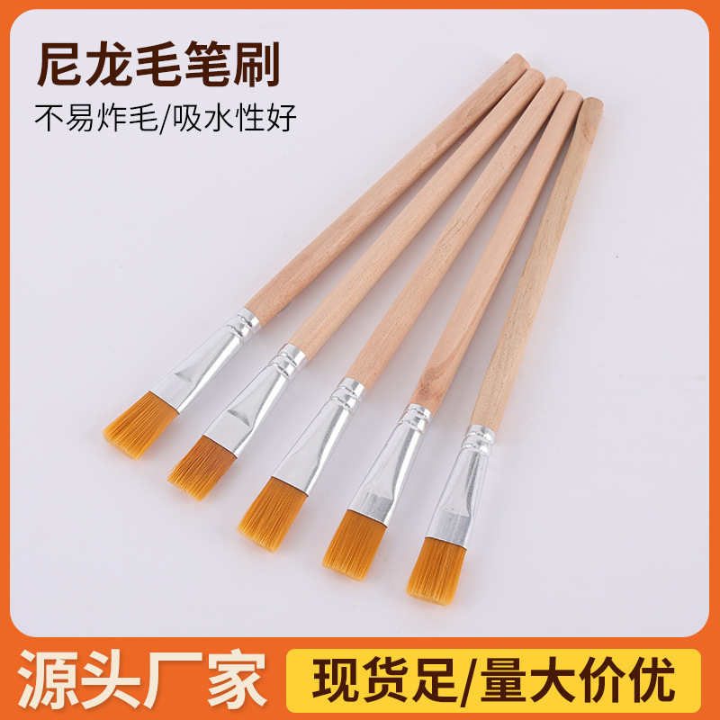 Nylon Hair DIY Short Oil Painting Acrylic Short Handle Single Children's Digital Painting Brush Cultural and Creative Supplies