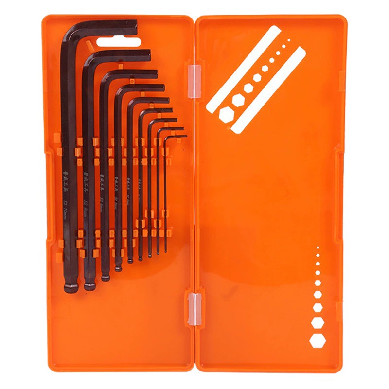 Luwei Tools Шестигранный ключ Полный набор Оптовая продажа Шаровая головка Внутренняя 6 Угловая отвертка Шестигранный ключ Костюм Набор из 9 предметов