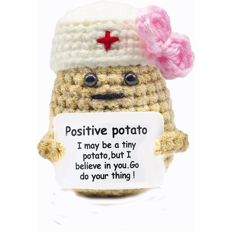 Transfronterizo al por mayor hecho a mano de punto de felpa de energía positiva de la patata emocional vegetal adornos de frutas de juguete pequeño regalo