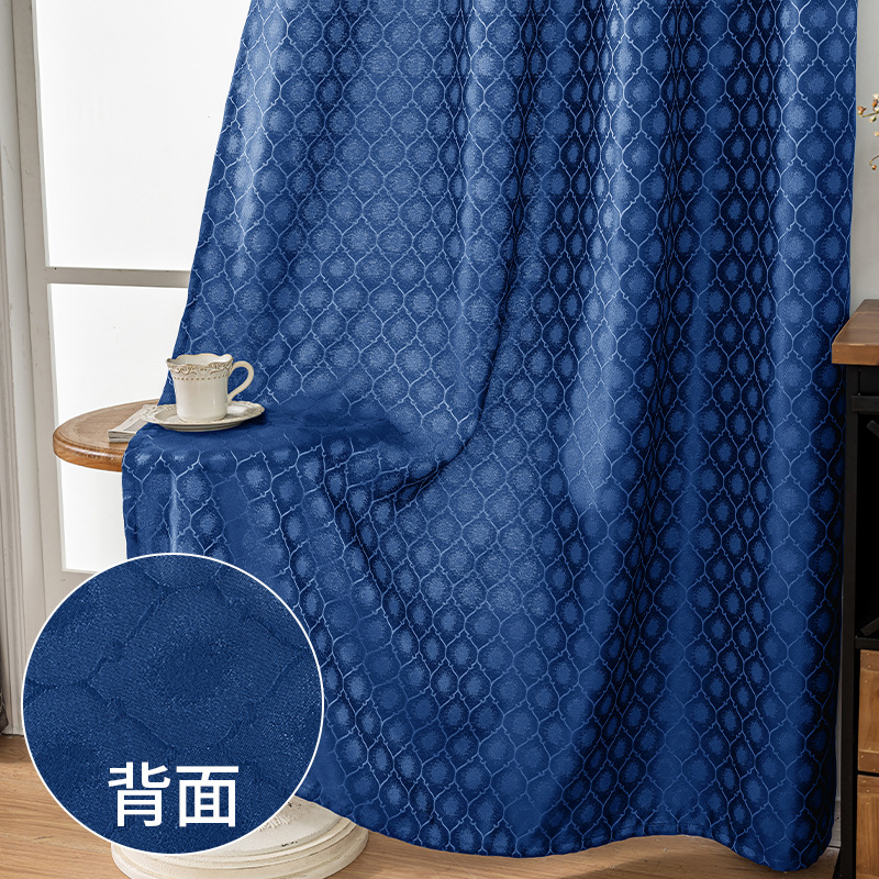 Amazon transfronterizo Shaoxing productos terminados cortinas jacquard opacas sala de estar dormitorio perforado comercio exterior TEMU cortina opacas al por mayor