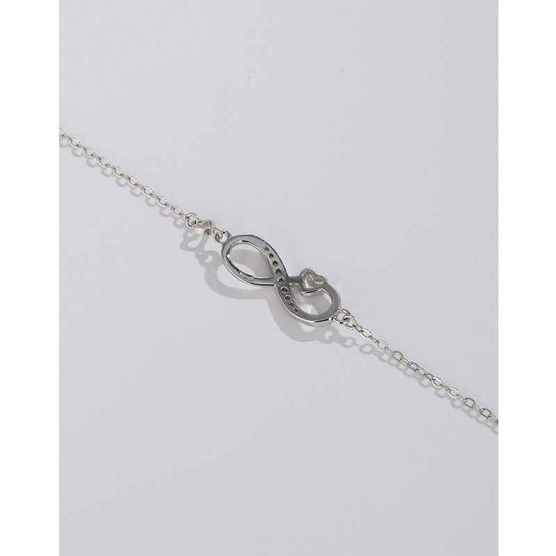 925 plata esterlina amor infinito 8-palabra pulsera femenina luz lujo japonés y coreano nicho diseño amor Cruz estudiante novias mano joyería