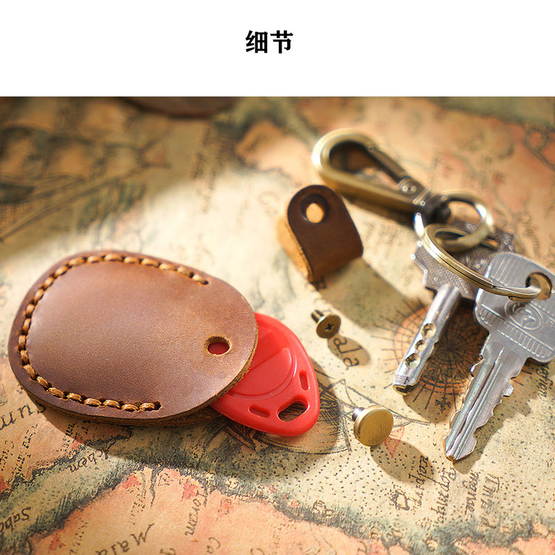 Fabricante en stock llavero de cuero colgante de la cintura colgante llavero portátil de control de acceso tarjeta de almacenamiento