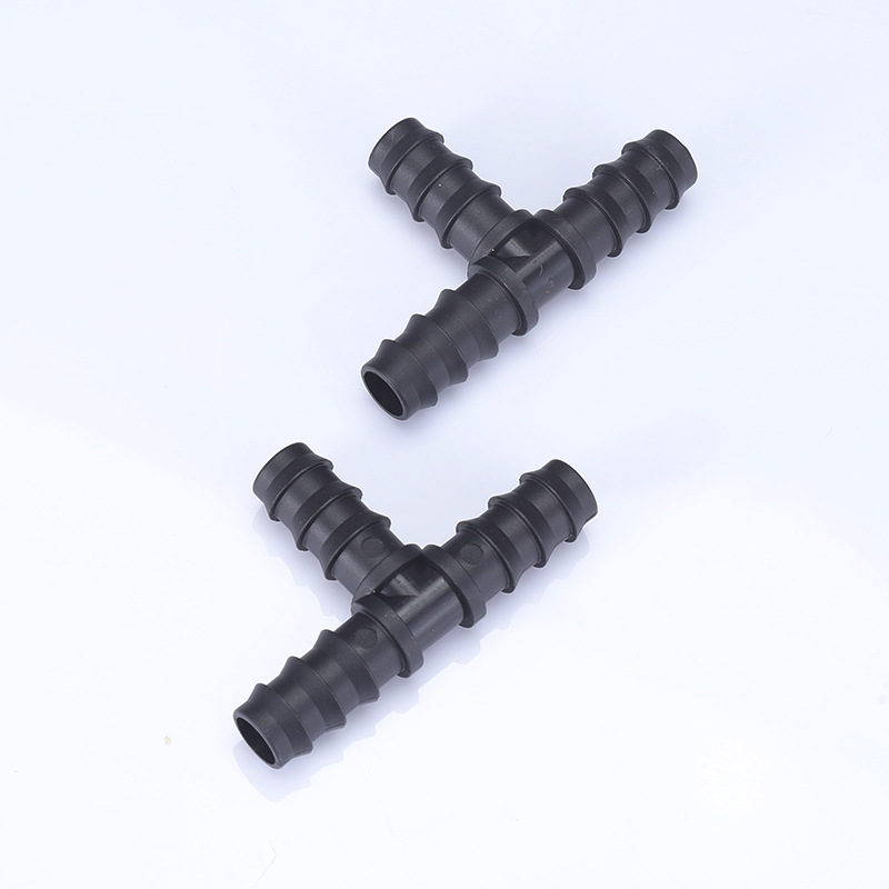 16 20 PE tubo simple conector PE tubo de riego por goteo de tres vías bypass taponer horticultura agricultura automática micro-spray irrigación por goteo