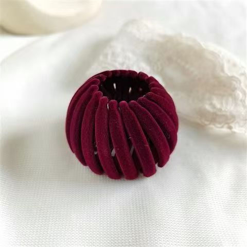 ハクチョウのベルベットの鳥の巣の髪輪の丸子の頭の盤髪の神器は高い馬尾を刺してクリップの韓国の怠け者の髪飾りをつかみます。|undefined