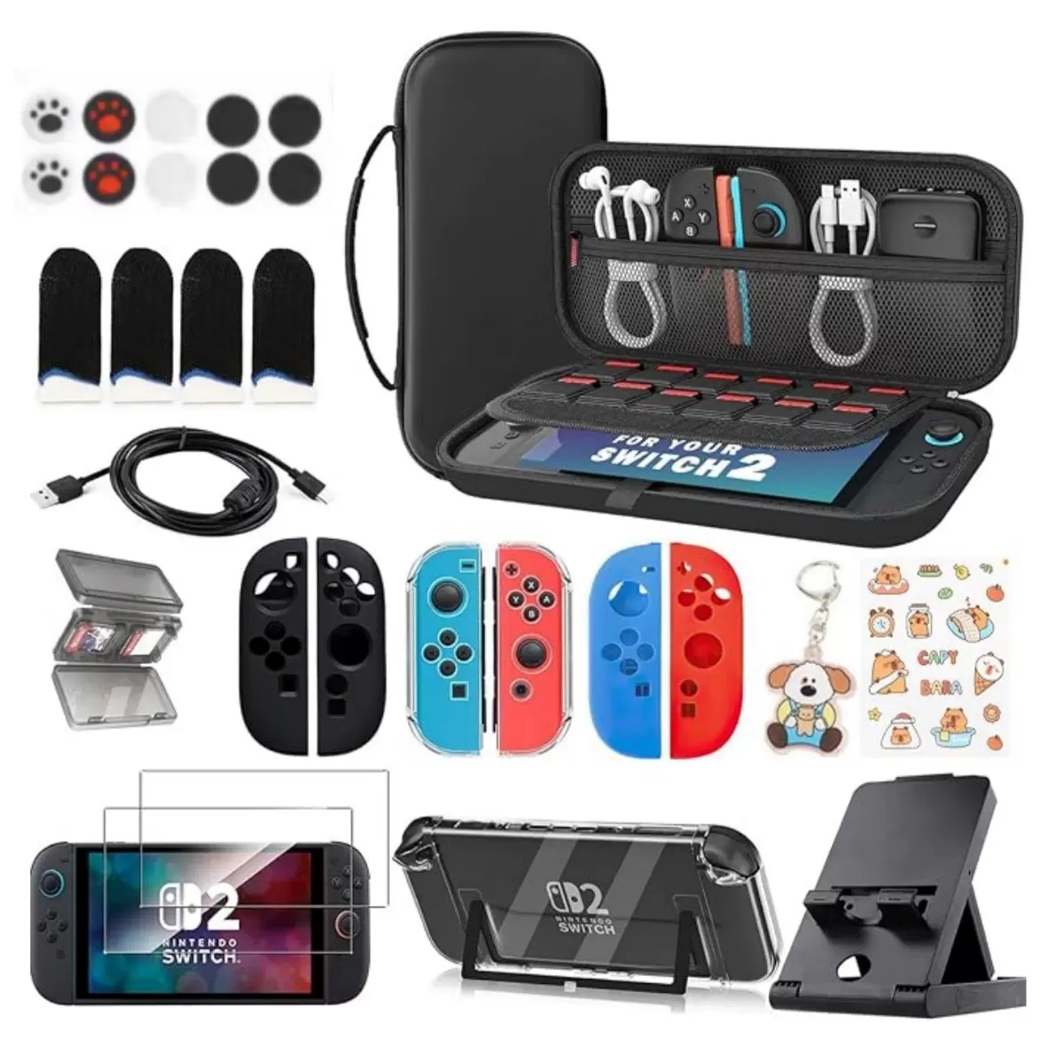 工厂直供switch2代收纳包水晶保护壳tpu手柄硬壳游戏机主机配件套