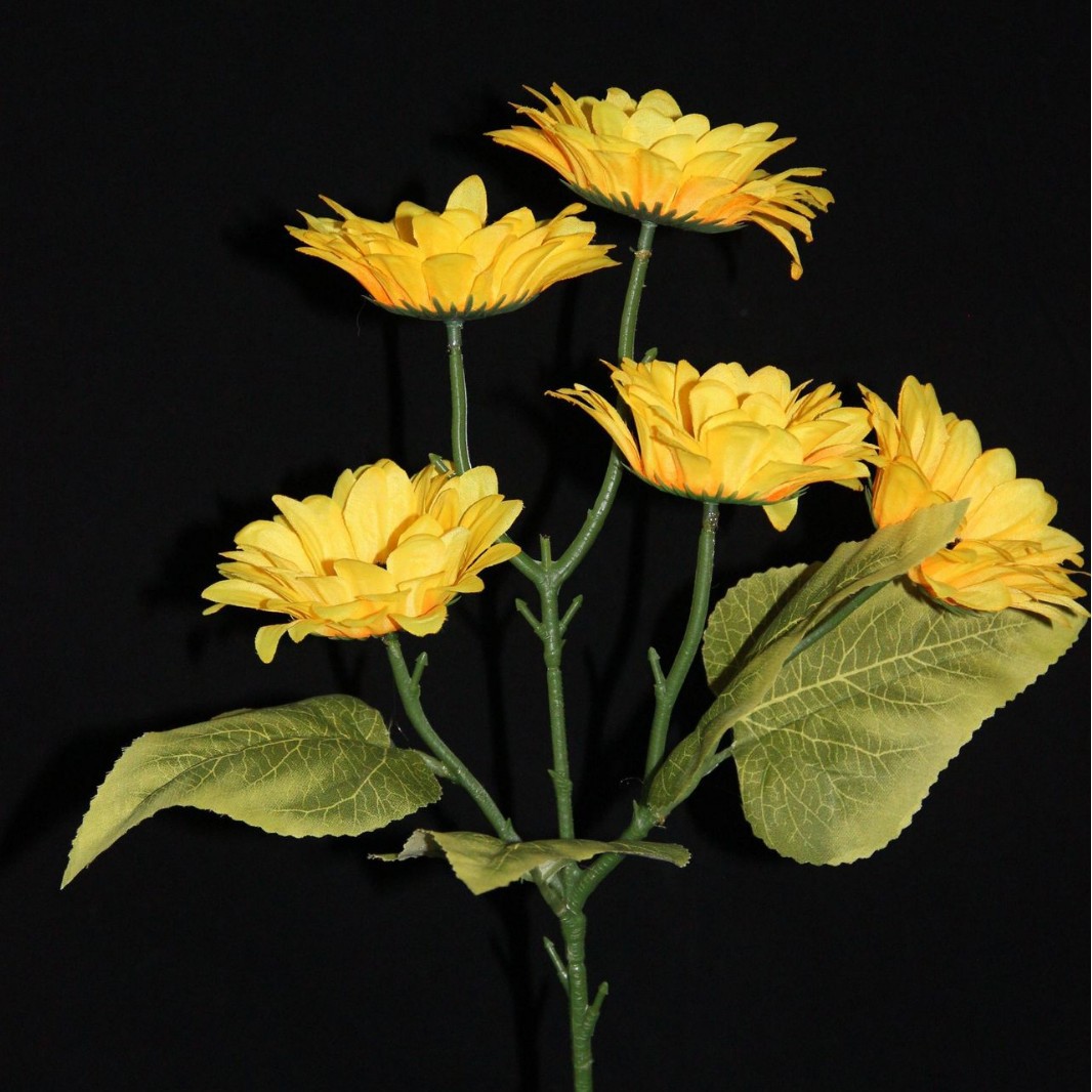 跨境仿真花向日葵软胶花客厅装饰素材太阳花绢花软装素材升学花
