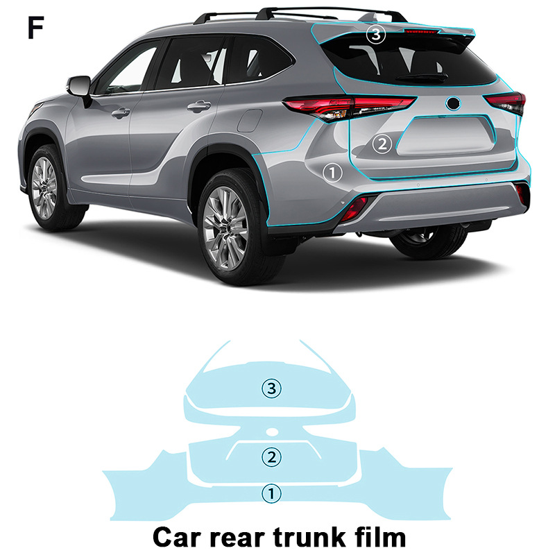 Cross-border exclusive for Toyota Highlander 20-22 TPU invisible paint protective film to prevent scratches and brighten