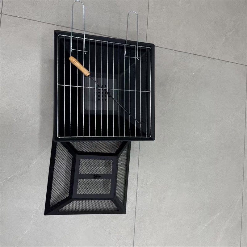 Tres en uno de comercio exterior brasero Parrilla de barbacoa cuadrada con barbec