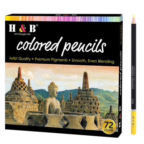 H&B colored pencil 50/72 colors professional hand-painted graffiti art painting pencil oil colored lead wholesale Amazon