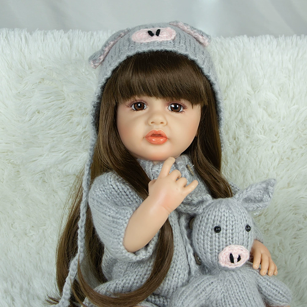 KEIUMI Silicone realistic doll, 22 inch, early education, Birthday gift