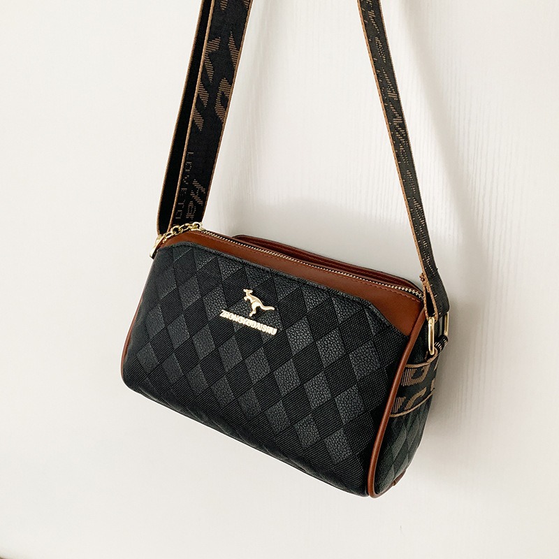 Borsa a tracolla larga da donna con motivo a quadri, stile vintage, modello marsupio, borse all'ingrosso._voghion.com