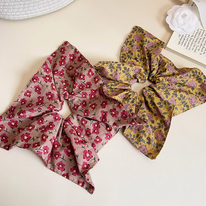 Flower Pattern Pastoral Women's Flower Cloth Hair Tie