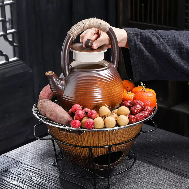 日式陶瓷炭炉烧茶炉加热茶叶焙茶炒茶提香烧水煮茶器围炉茶道零配
