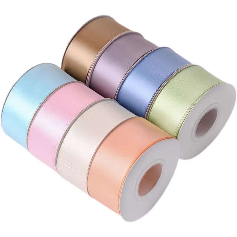 4cm cinta de color sólido encriptada de doble cara color poliéster cinta pastel ramo de regalo embalaje hecho a mano bricolaje fábrica al por mayor