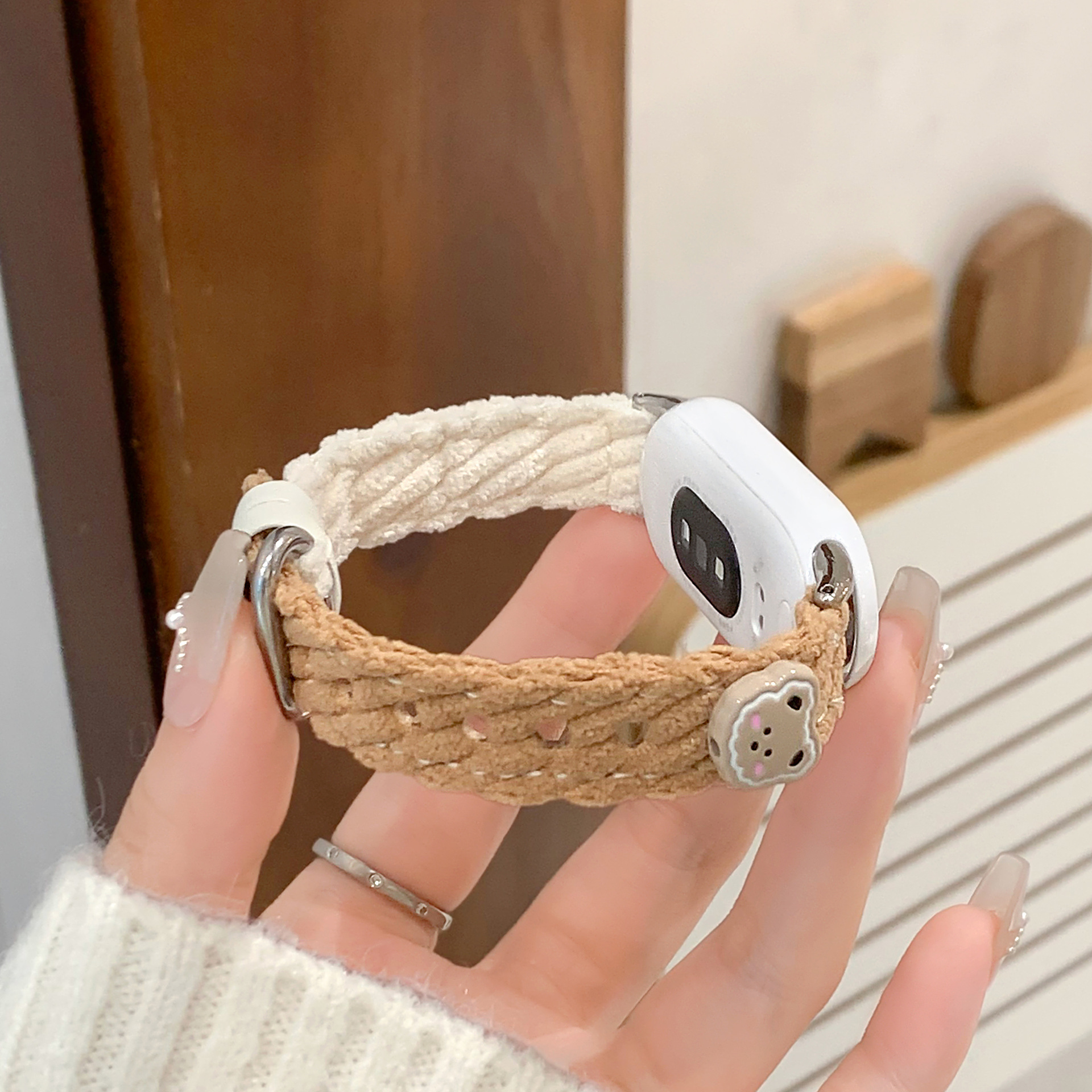 For millet bracelet 9 strap autumn and winter knitted bear millet bracelet 8/7/6 strap cute casual men and women