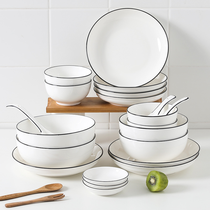 household ceramics Dishes Spoon suit Having dinner Dishes Dish Noodle bowl Soup bowl A bowl of instant noodles Large Dishes tableware