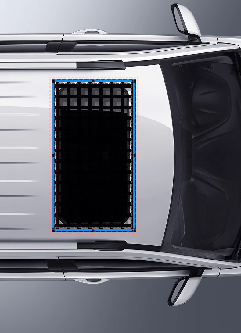 Magnetic Sunroof Mosquito Net, Sunshade, Anti-Mosquito, Anti-Fall Object, Three-In-One Car Curtain Sunshade