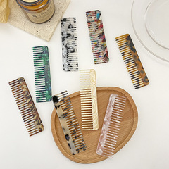 European retro fashion acetic medium size hair comb for bedroom dormitory lady hair comb Ins acetic pattern comb