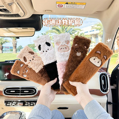 ブルーレイン安全ベルトショルダープロテクター、かわいい起毛犬柄、車用ソフトネックプロテクター、秋冬用車用ショルダープロテクター