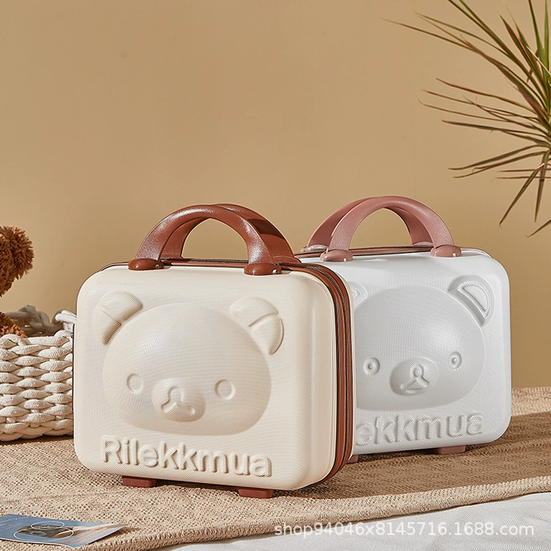 Медведь Портативный Косметический Случай 14 Дюймов Невесты Багаж Мультфильм Хранения Сумка Пароль Чехол Сопровождающий Подарок