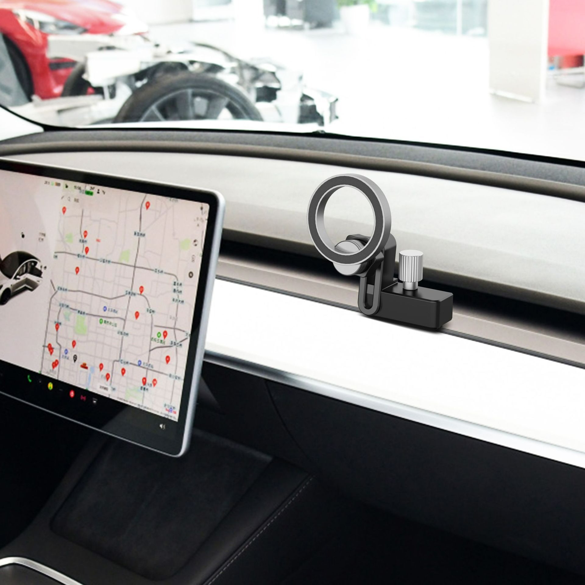 New Cross-Border Tesla Model3/Y Special Car Navigation Bracket Air Outlet Magsafe Magnetic Mobile Phone