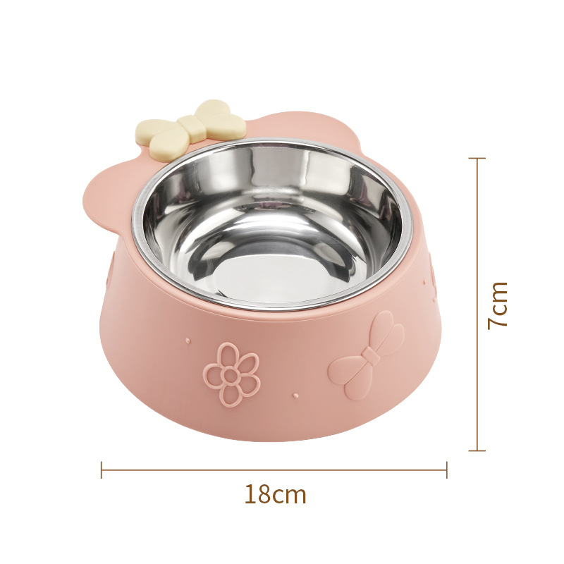 Tazón de mascotas de gran capacidad perro tazón antideslizante anti-golpe de acero inoxidable gato tazón de plástico extraíble tazón al por mayor