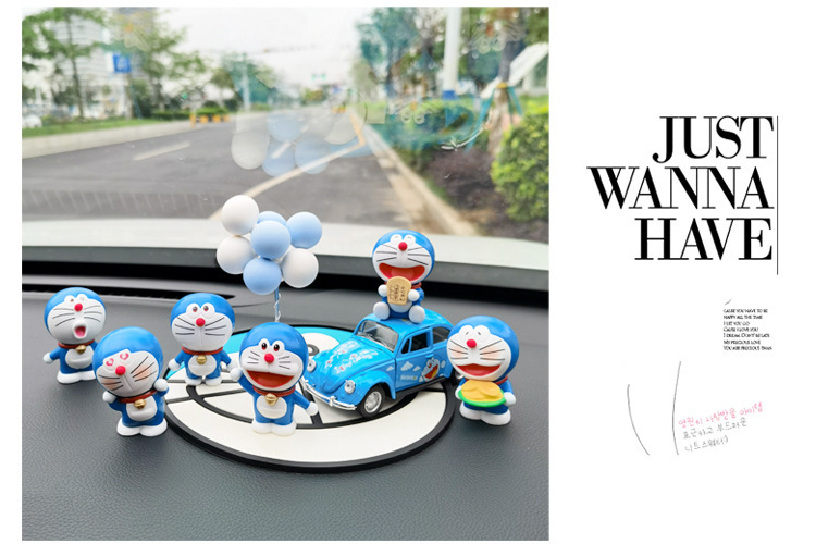 Cute Car Doll Ornaments, Creative Cartoon Car Interior Accessories, Car Center Console Decoration Supplies, Blue Fat Man Jingle