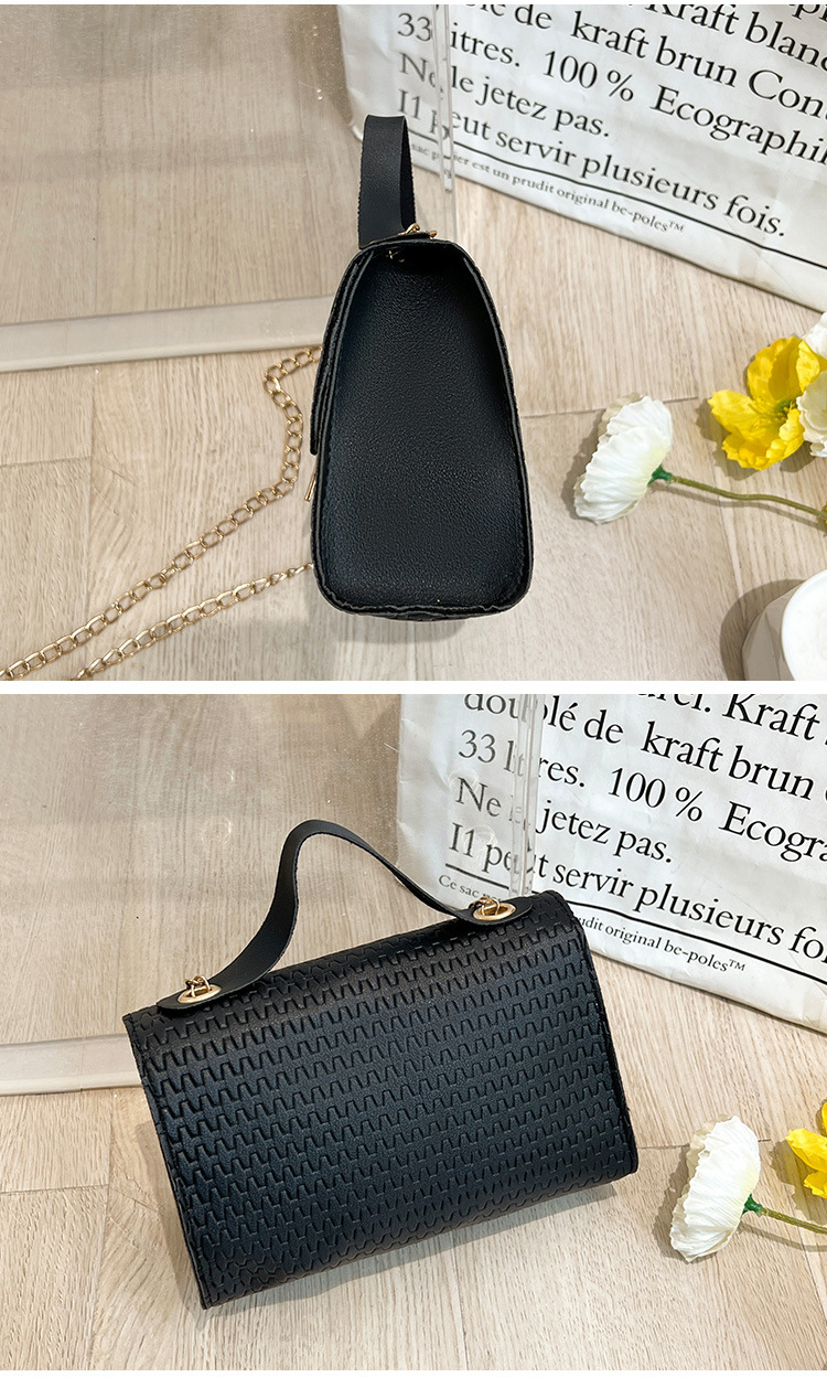 Small Size Women's Small Pu Leather Lingge Fashion Square Magnetic Buckle Crossbody Bag
