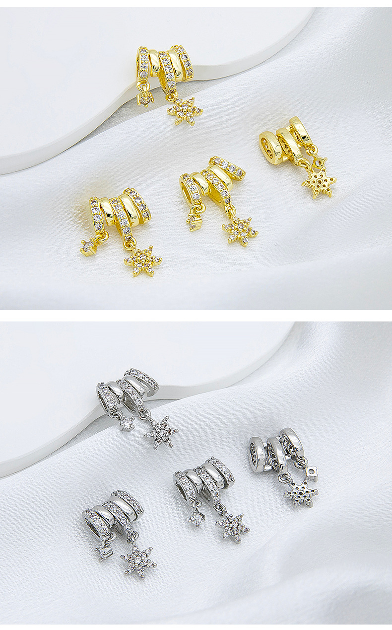 14K Gold-Filled Color-Preserving Zircon Spacer Beads Bow Snowflake Beads DIY Beaded Handmade Beaded Jewelry Materials