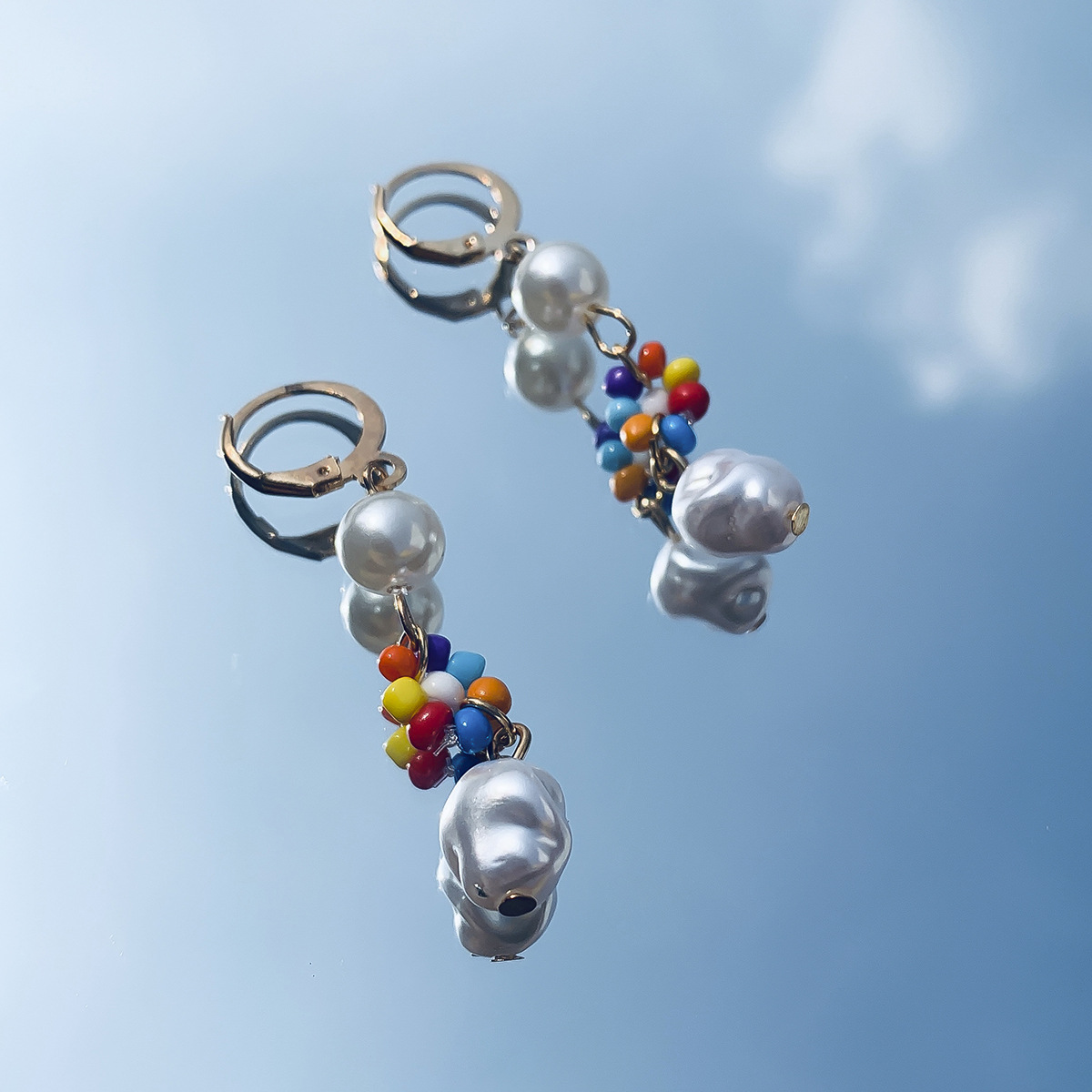 Boucles d'oreilles en forme de marguerite, perles de riz, fraîches et polyvalentes, de style minimaliste, imitant les perles, boucles d'oreilles en forme de fleur de niche_voghion.com