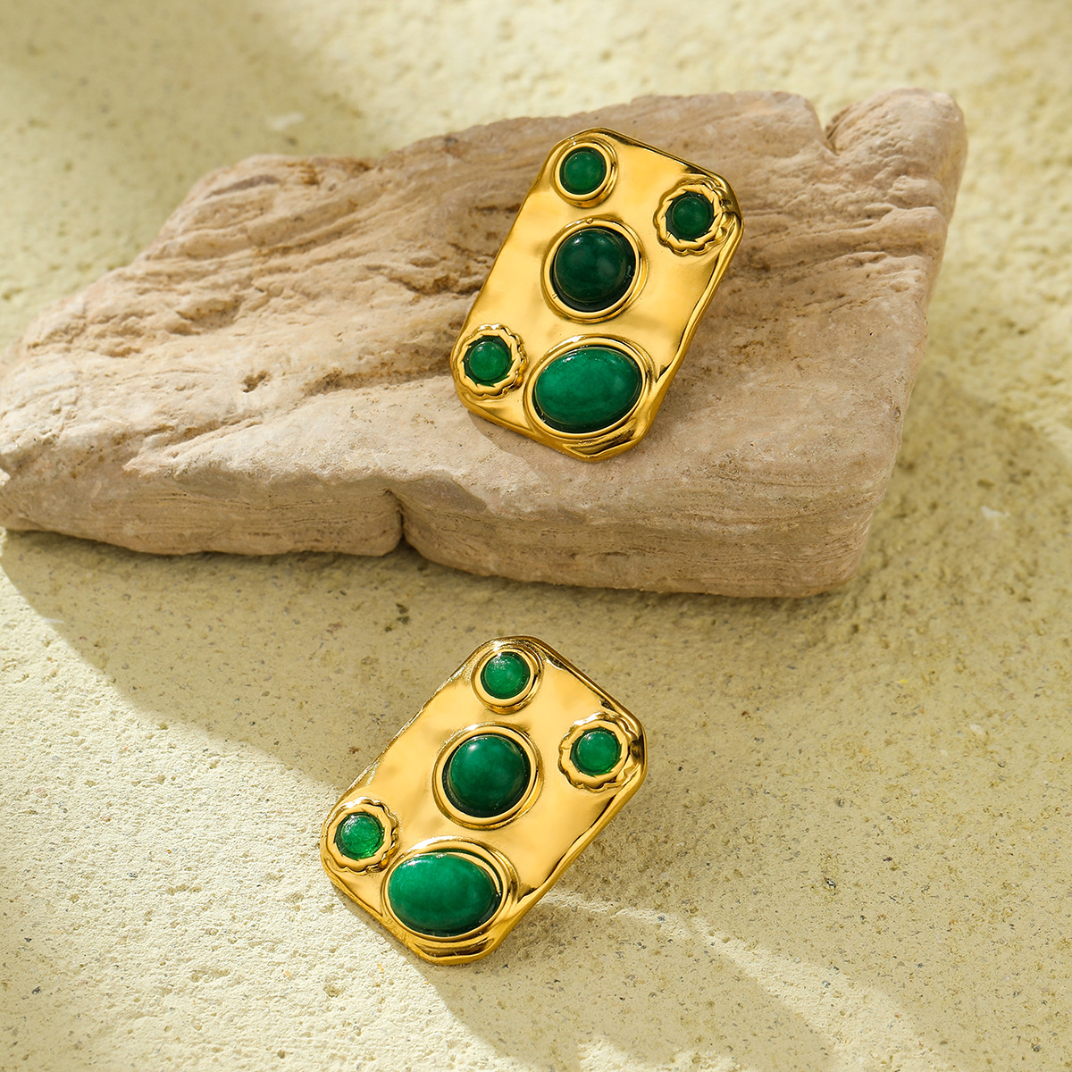 14g Weight Natural Stone Inlay Material Jewelry Set Classification 1 Set Quantity Holiday, Daily Occasion 304 Stainless Steel, natural stone Material Geometric Pattern Women's Gender Plating Design Simple Style Style Simple Style Geometric 304 Stainless Steel Natural Stone Natural Stone Jewelry Set In Bulk 7