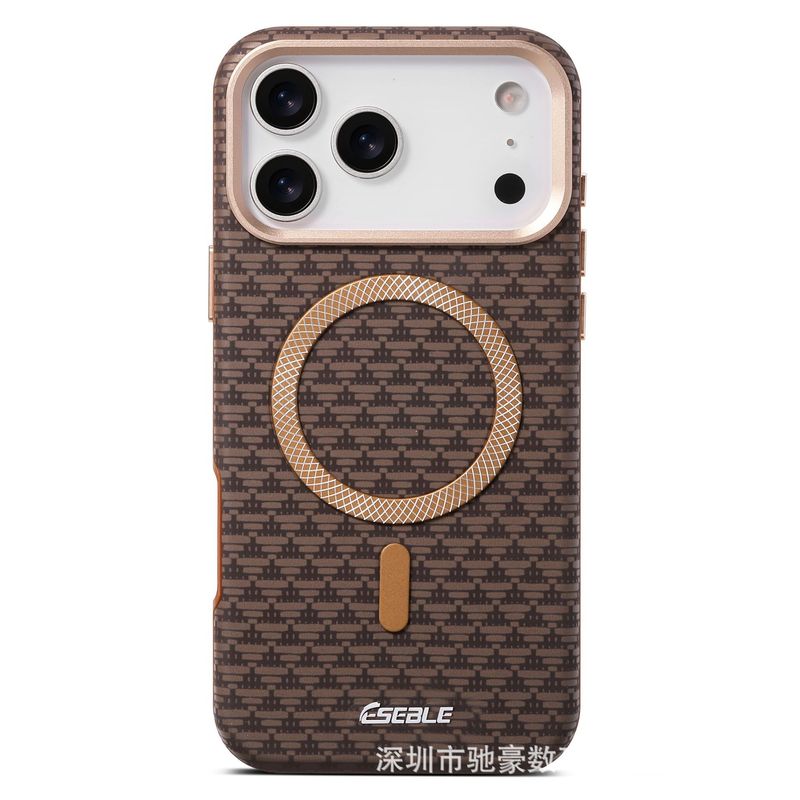 适用iPhone17promax三角山峰磁吸手机壳苹果16肤感纹理15防摔商务|undefined